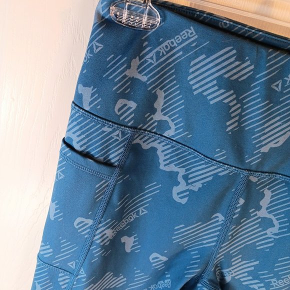 Reebok NWT Blue Athleisure Cropped Athletic Leggings Yoga Pants Women's Size S - Picture 6 of 14